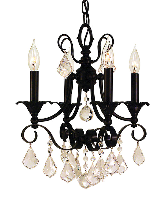 Framburg 4-Light Matte Black Liebestraum Mini Chandelier 2974-MBLACK