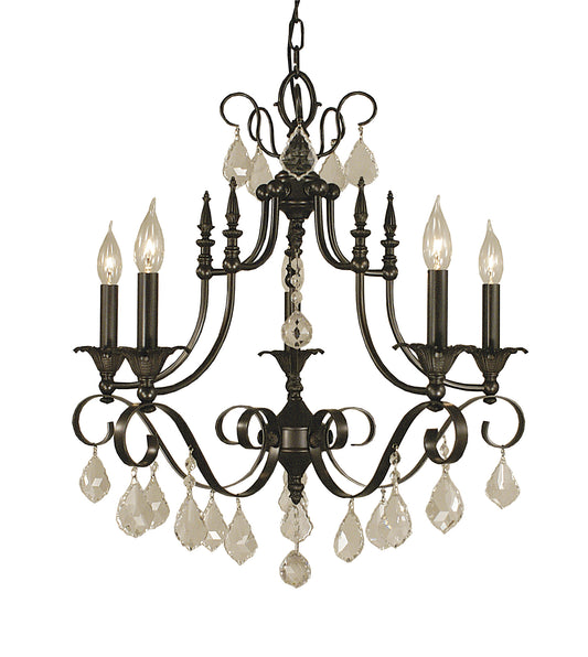 Framburg 6-Light Mahogany Bronze Liebestraum Dining Chandelier 2975-MB