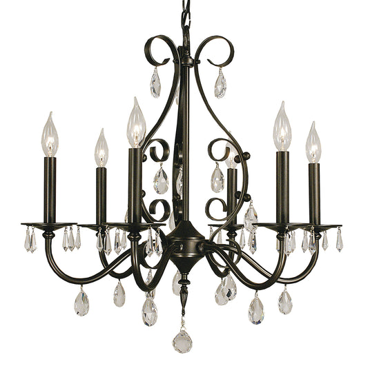 Framburg 6-Light Mahogany Bronze Liebestraum Dining Chandelier 2986-MB