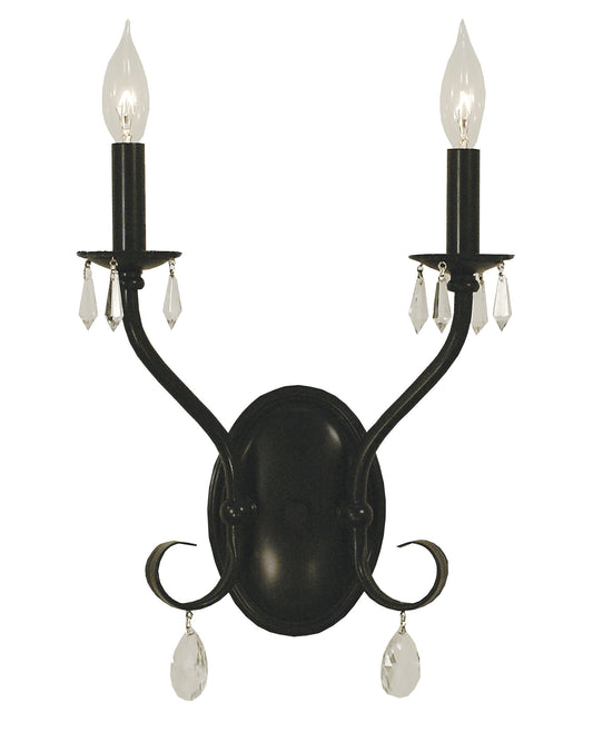 Framburg 2-Light Matte Black Liebestraum Sconce 2992-MBLACK