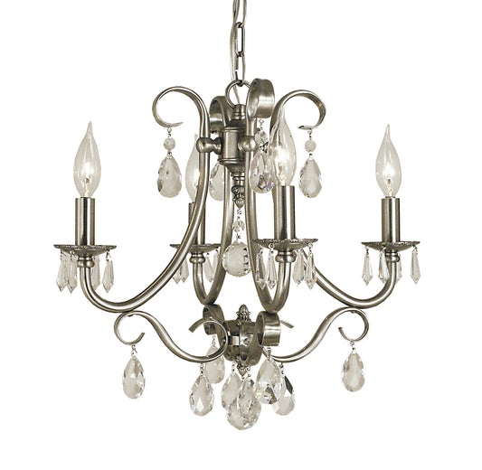 Framburg 4-Light Brushed Nickel Liebestraum Mini Chandelier 2994-BN