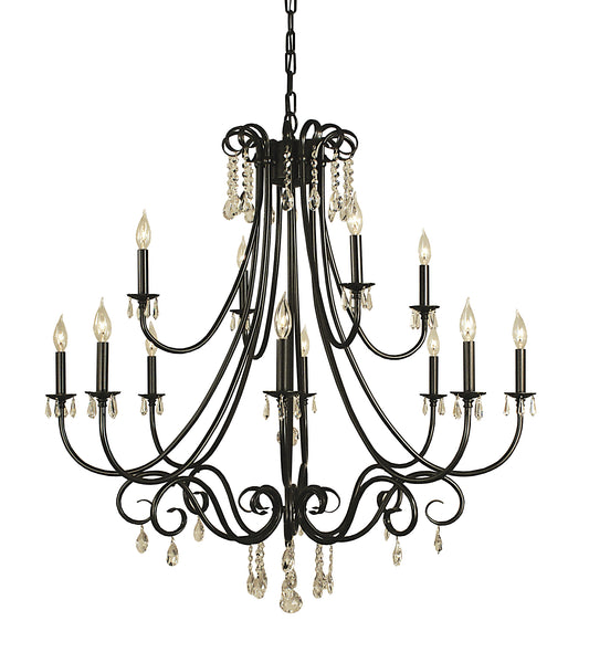 Framburg 12-Light Mahogany Bronze Liebestraum Foyer Chandelier 2997-MB