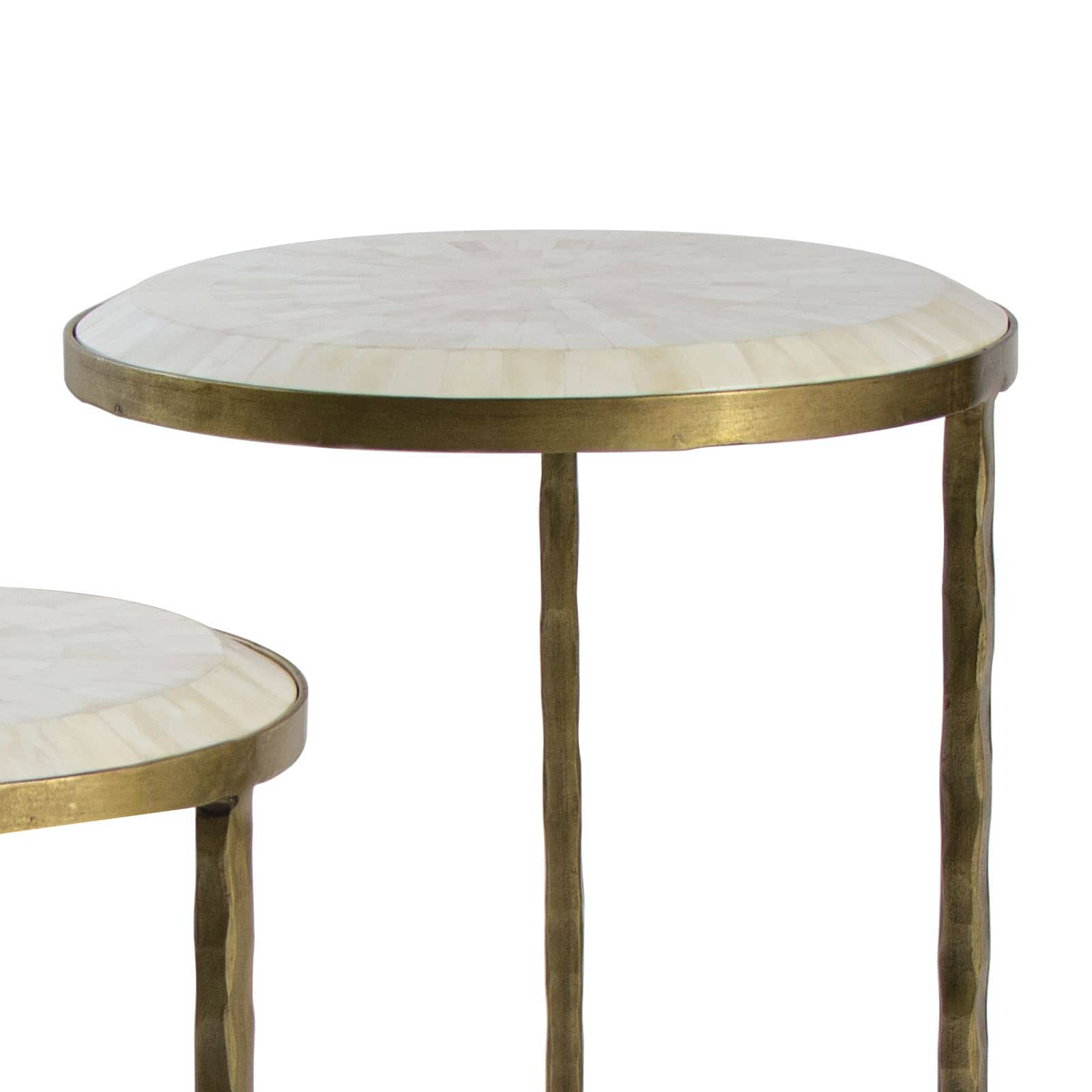 Regina Andrew Bone Veneer Nesting Table in Brass