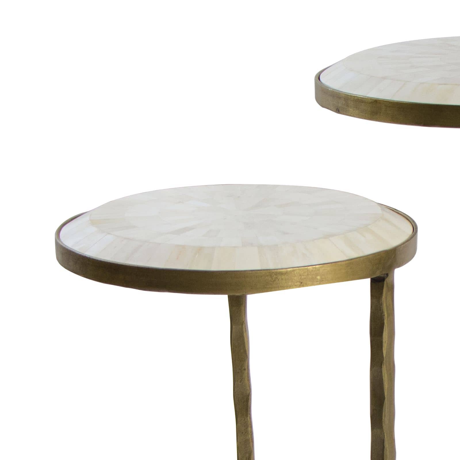 Regina Andrew Bone Veneer Nesting Table in Brass