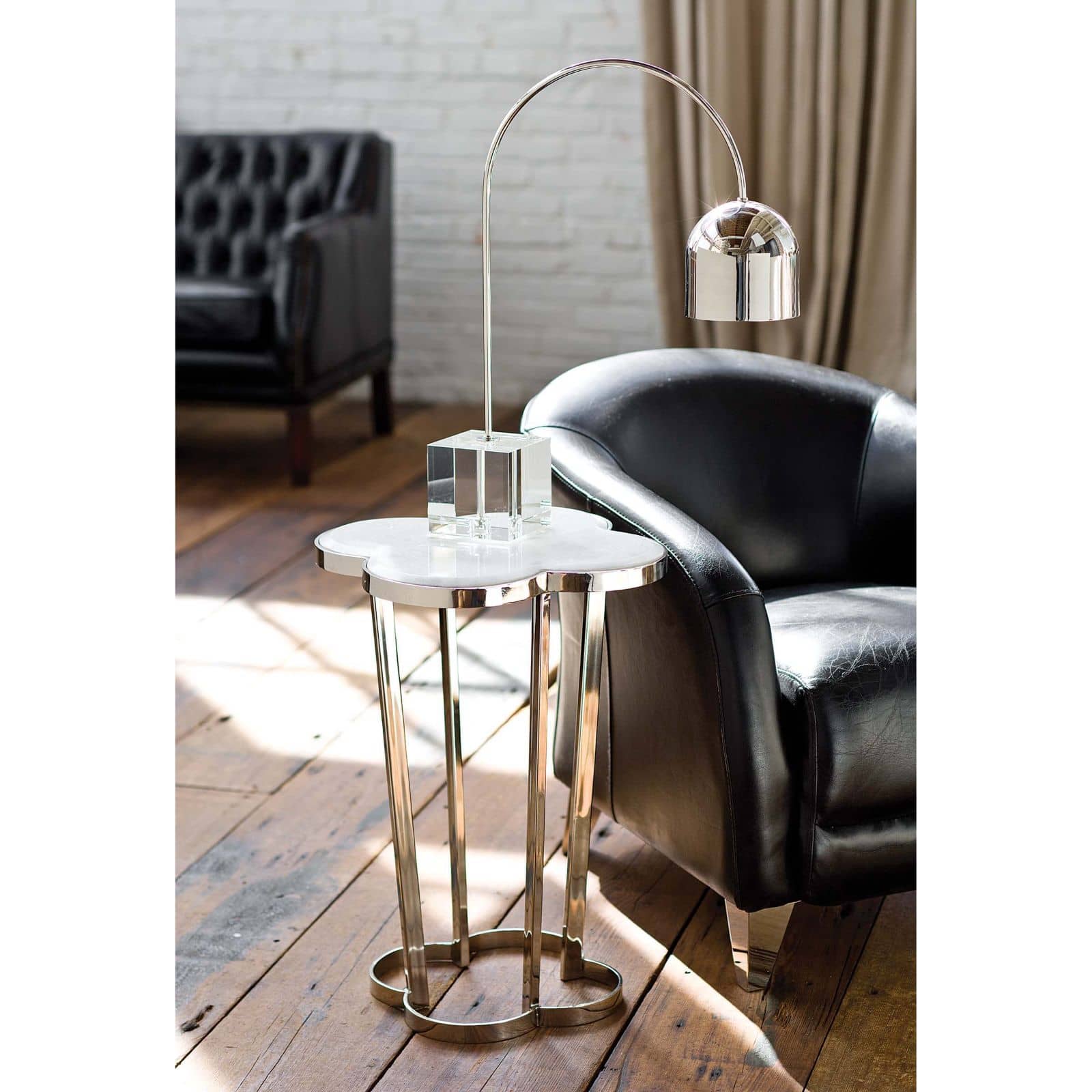 Regina Andrew Clover Table in Polished Nickel