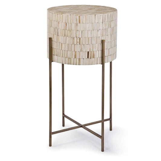 Regina Andrew Bone Drum Table in Antique Brass