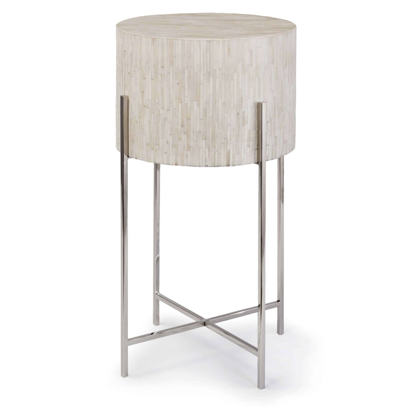 Regina Andrew Bone Drum Table in Polished Nickel