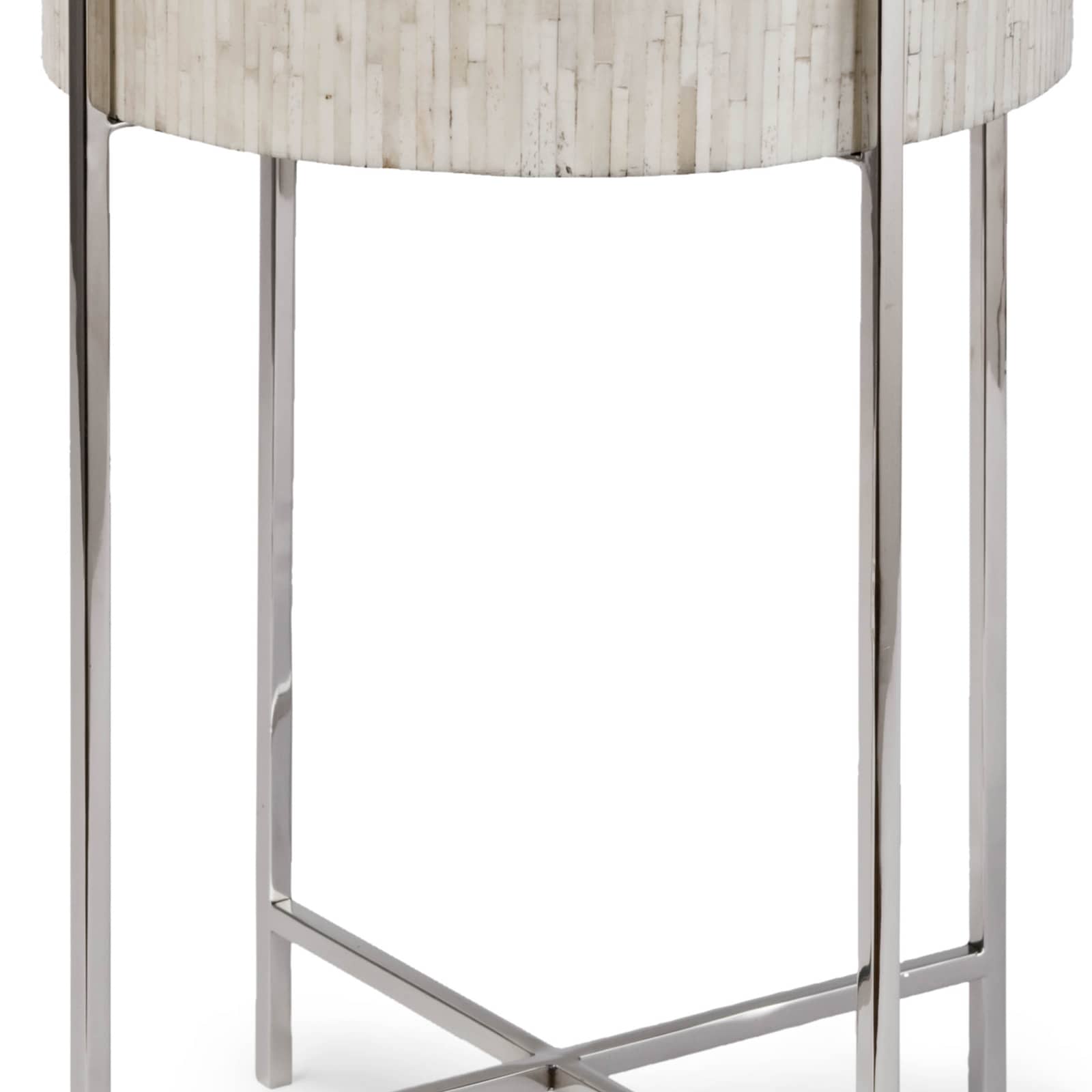 Regina Andrew Bone Drum Table in Polished Nickel