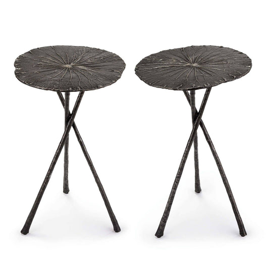 Regina Andrew Lotus Table Small in Set of 2 Dark Nickel