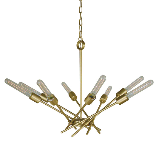 Framburg 8-Light Satin Brass Quasar Chandelier 3078-SB