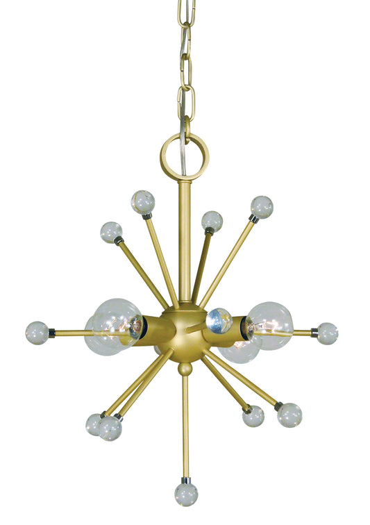 Framburg 4-Light Satin Brass Supernova Chandelier 3084-SB