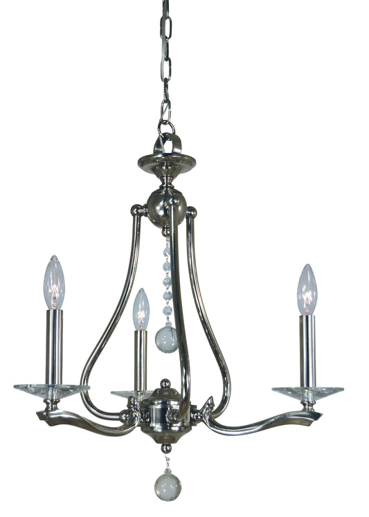 Framburg 3-Light Polished Nickel Allena Chandelier 3093-PN