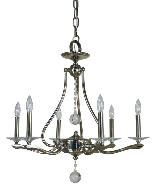 Framburg 6-Light Polished Nickel Allena Chandelier 3096-PN