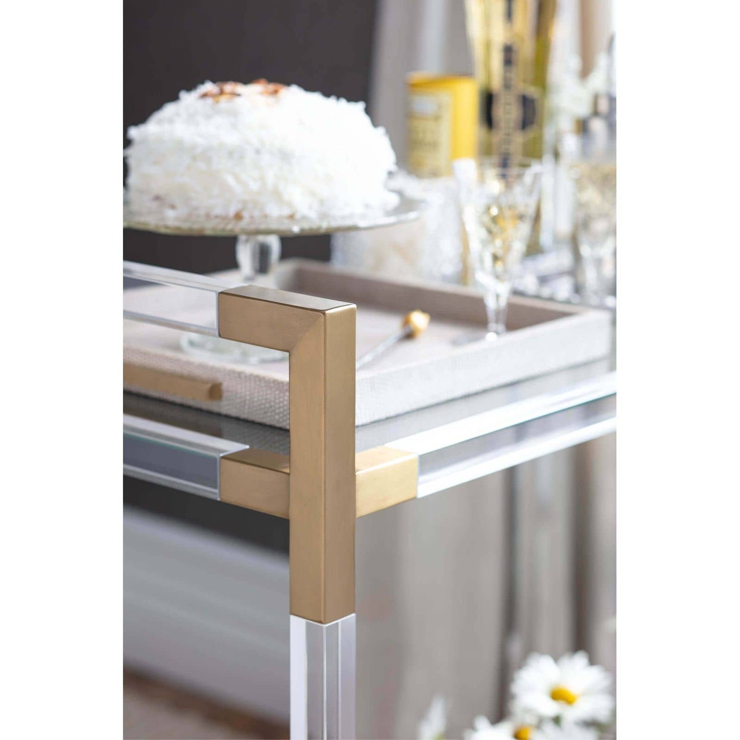 Regina Andrew Americano Bar Cart in Natural Brass