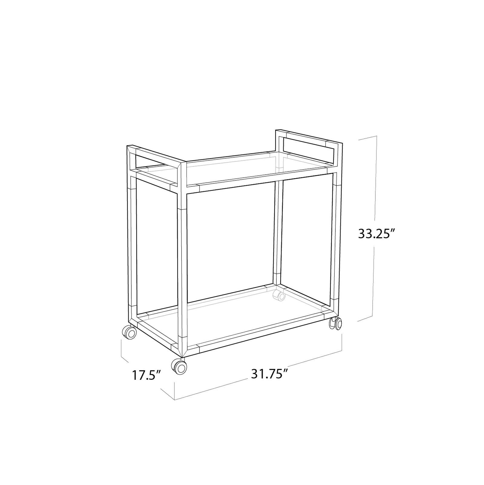 Regina Andrew Americano Bar Cart in Natural Brass