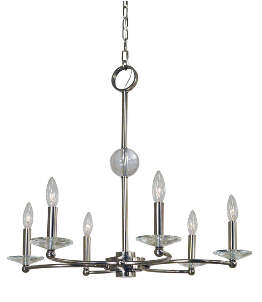 Framburg 6-Light Polished Nickel Pirouette Chandelier 3106-PN