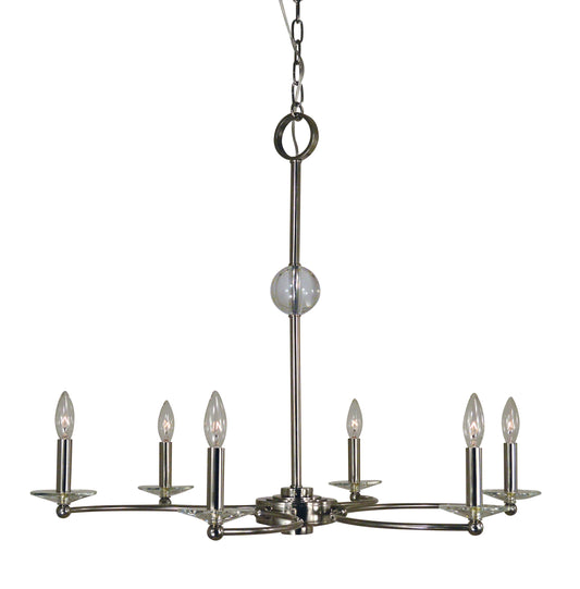 Framburg 6-Light Polished Nickel Pirouette Chandelier 3108-PN