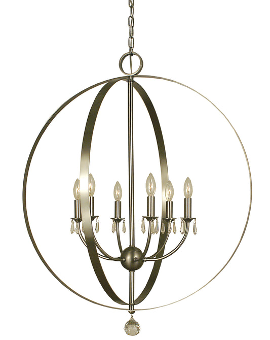 Framburg 6-Light Brushed Nickel Constellation Foyer Chandelier 4376-BN