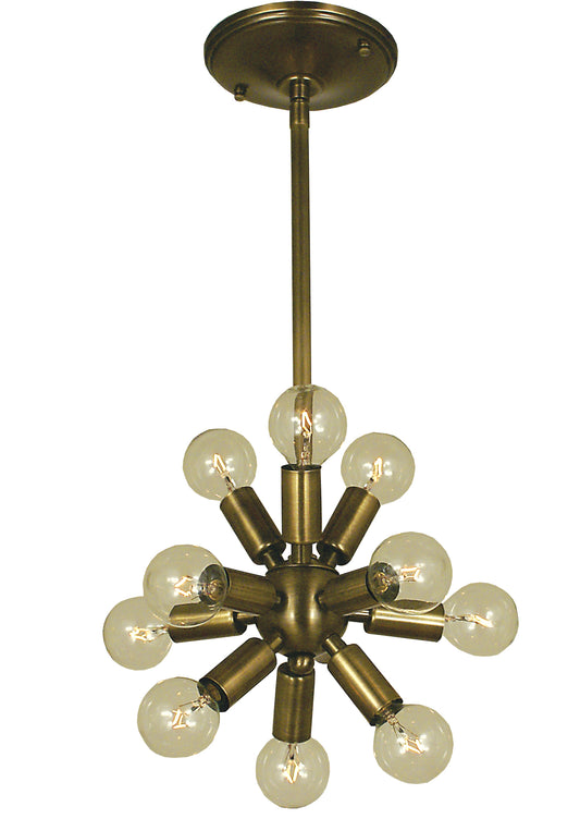 Framburg 11-Light Antique Brass Simone Chandelier 4391-AB