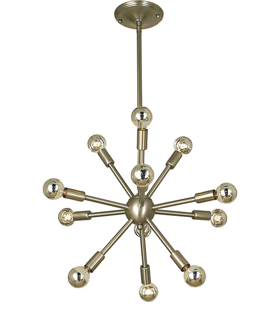 Framburg 12-Light Brushed Nickel Simone Chandelier 4393-BN