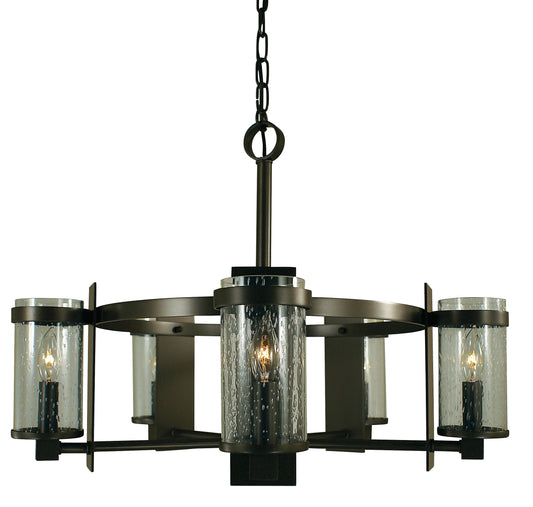 Framburg 5-Light Mahogany Bronze Clear Glass Hammersmith Chandelier 4435-MB-C