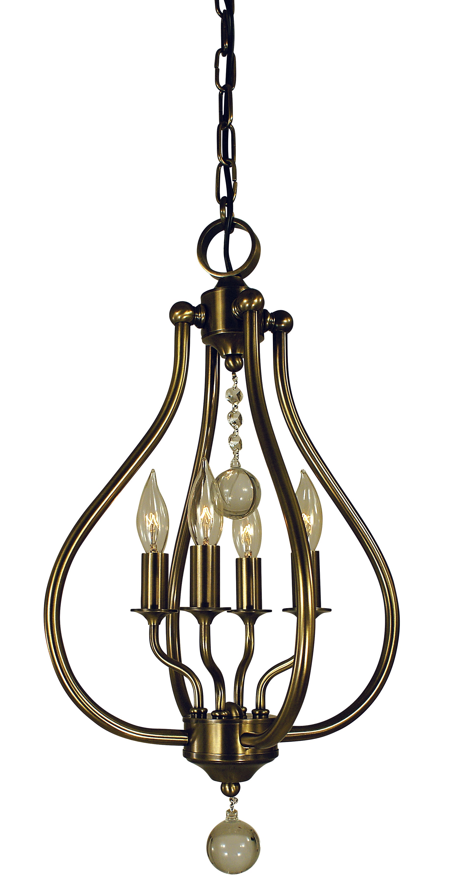 Framburg 4-Light Antique Brass Dewdrop Pendant 4444-AB