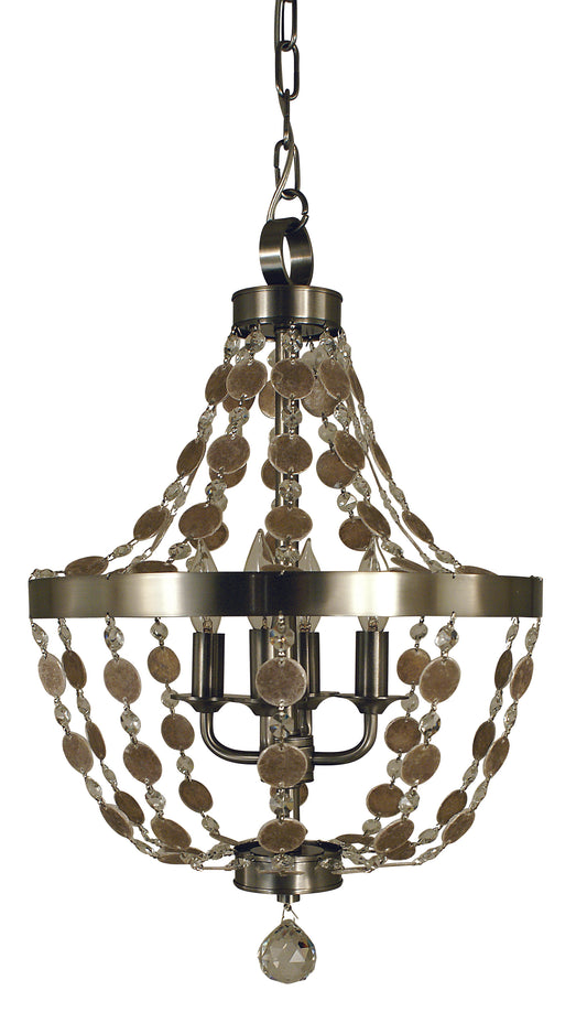 Framburg 4-Light Brushed Nickel Naomi Chandelier 4484-BN