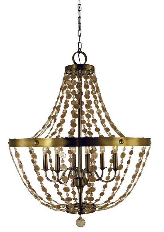 Framburg 6-Light Antique Brass Naomi Chandelier 4486-AB