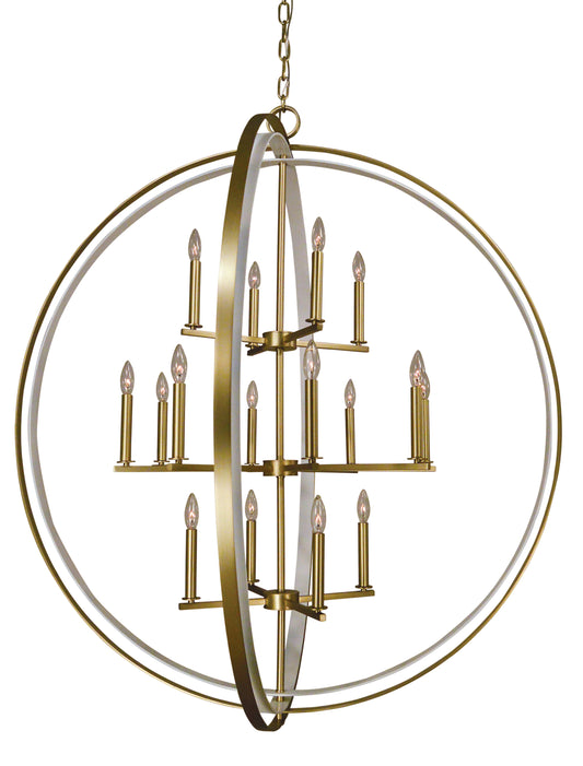 Framburg 16-Light Satin Brass Satin White Constellation Pendant 4656-SB-SW