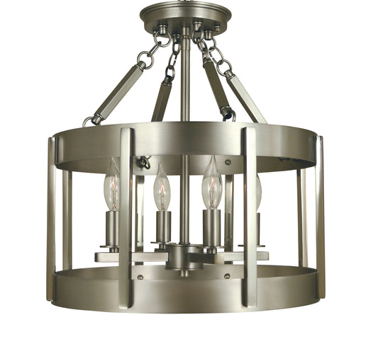 Framburg 4-Light Satin Pewter Polished Nickel Pantheon Semi-Flush 4662-SP-PN