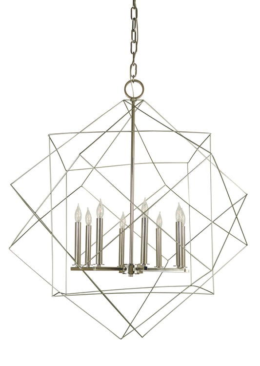 Framburg 8-Light Satin Pewter Polished Nickel Etoile Chandelier 4708-SP-PN