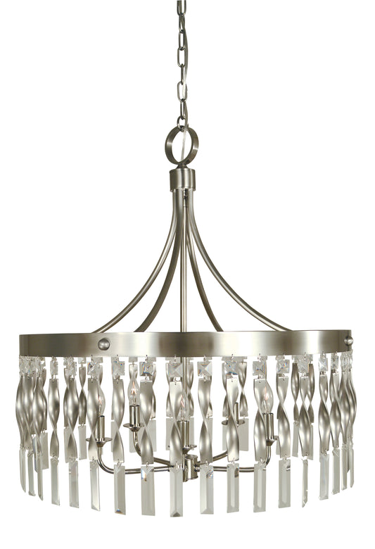 Framburg 5-Light Satin Pewter Polished Nickel Adele Large Pendant 4715-SP-PN