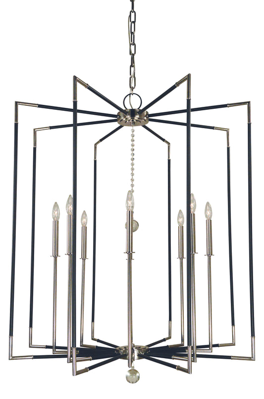 Framburg 8-Light Felicity Foyer Chandelier 5048-PN-MBLACK