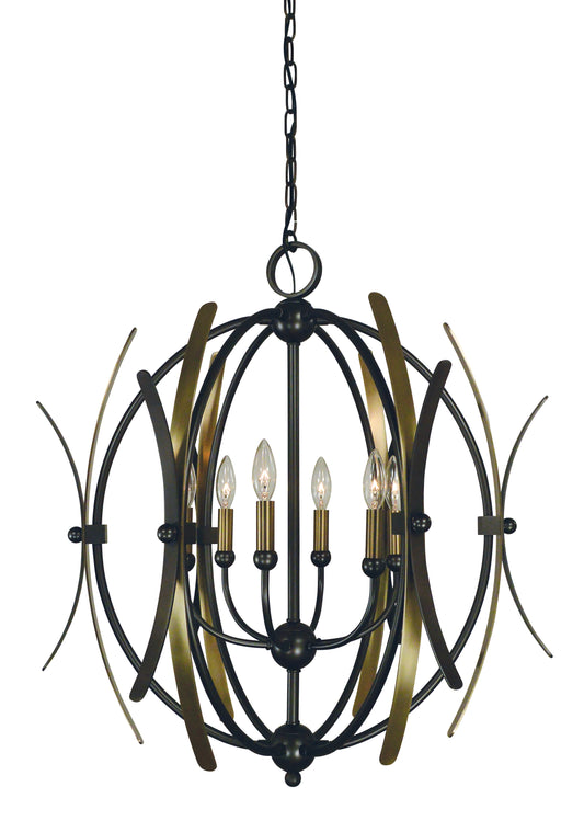 Framburg 6-Light Monique Dining Chandelier 5055-MB-AB