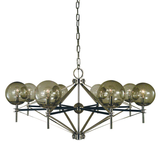 Framburg 8-Light Calista Dining Chandelier 5068-PN-MBLACK