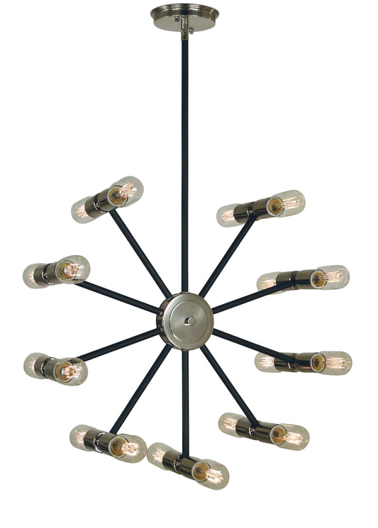 Framburg 18-Light Nebula Dining Chandelier 5086-PN-MBLACK