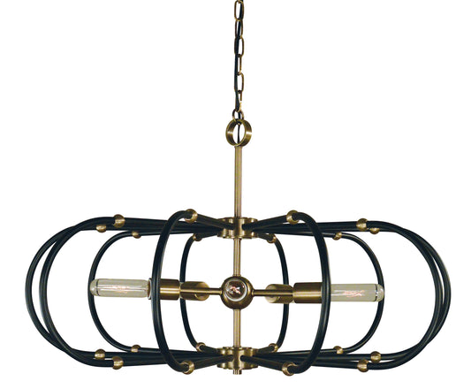 Framburg 5-Light Pulsar Dining Chandelier 5105-AB-MBLACK