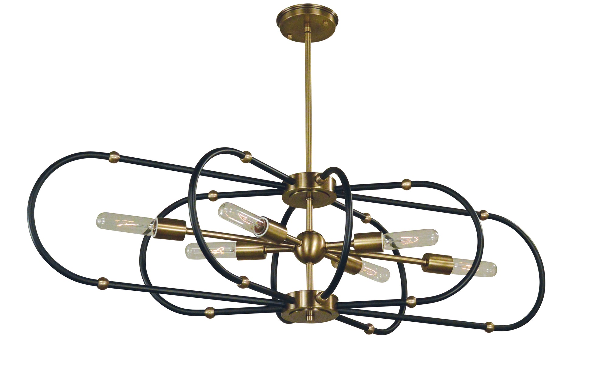 Framburg 6-Light Pulsar Dining Chandelier 5106-AB-MBLACK