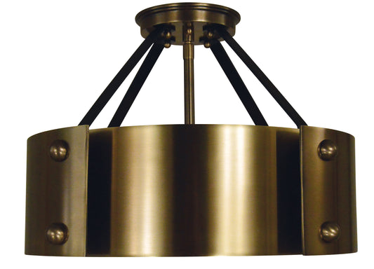 Framburg 6-Light Antique Brass Matte Black Lasalle Semi-Flush 5290-AB-MBLACK