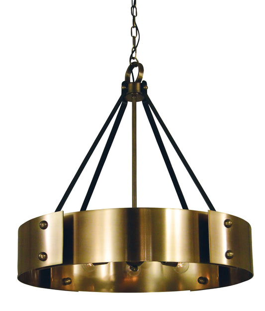 Framburg 8-Light Antique Brass Matte Black Lasalle Chandelier 5298-AB-MBLACK