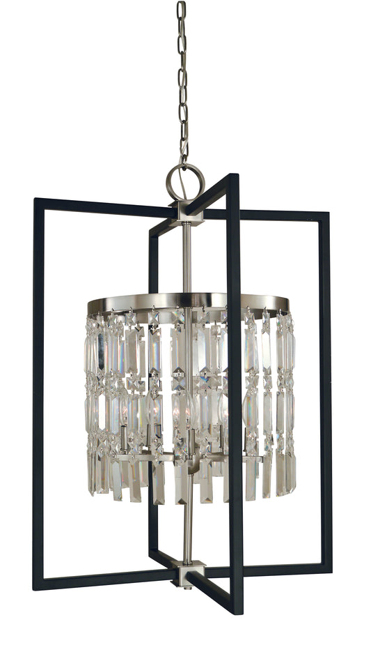 Framburg 5-Light Brushed Nickel Matte Black Hannah Chandelier 5332-BN-MBLACK