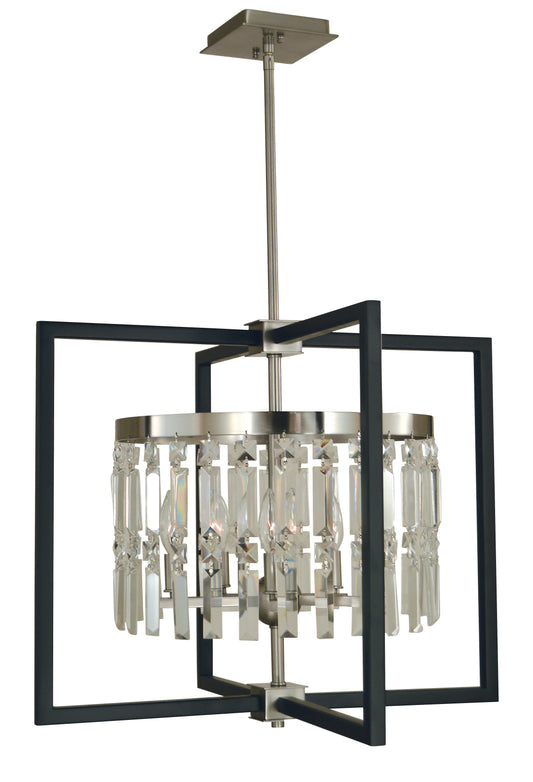 Framburg 5-Light Brushed Nickel Matte Black Hannah Chandelier 5335-BN-MBLACK