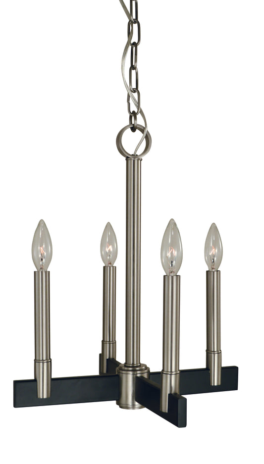 Framburg 4-Light Brushed Nickel Matte Black Jessica Mini Chandelier 5354-BN-MBLACK