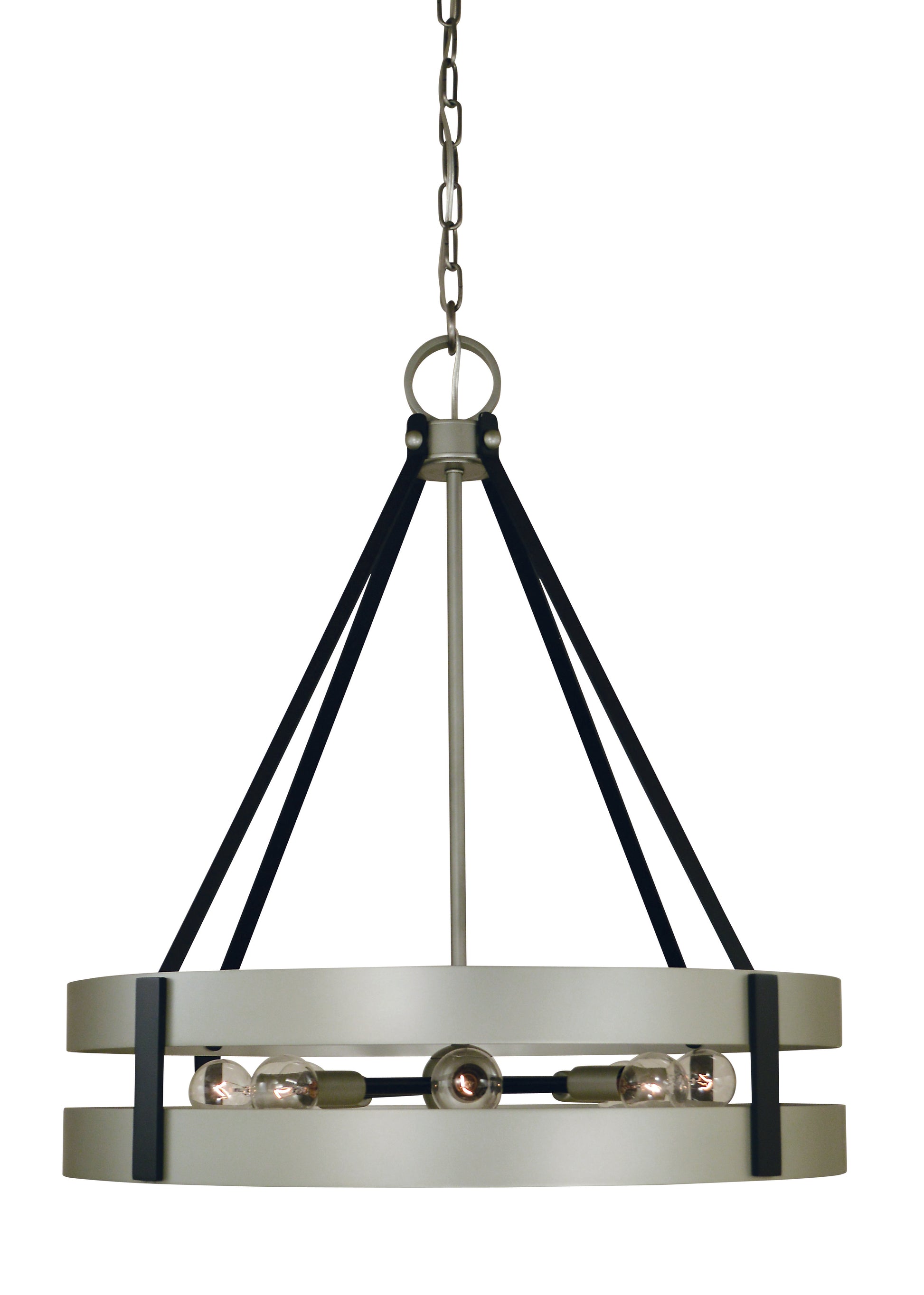 Framburg 8-Light Satin Pewter Matte Black Orion Dining Chandelier 5386-SP-MBLACK