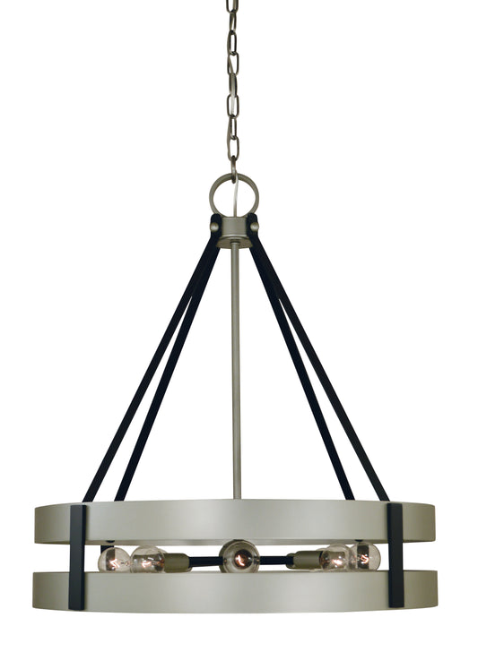 Framburg 8-Light Satin Pewter Matte Black Orion Dining Chandelier 5386-SP-MBLACK