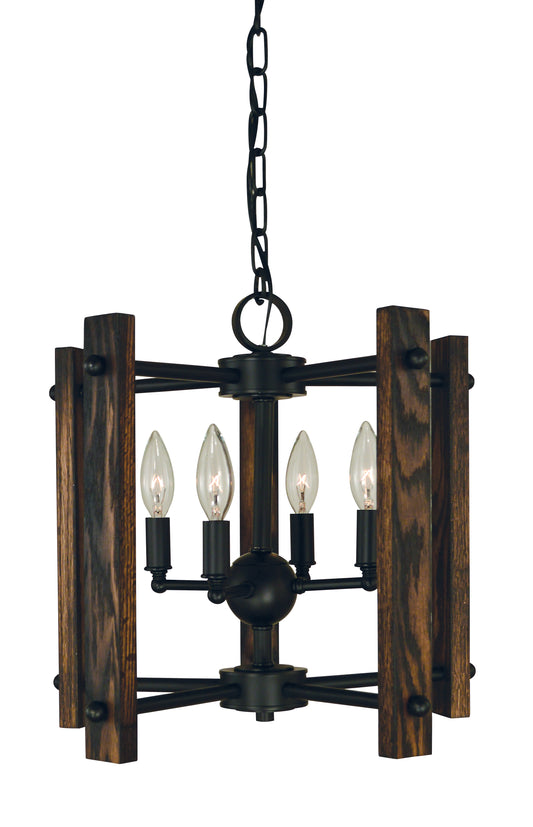 Framburg 4-Light Matte Black Modern Farmhouse Dual Mount Chandelier 5400-MBLACK