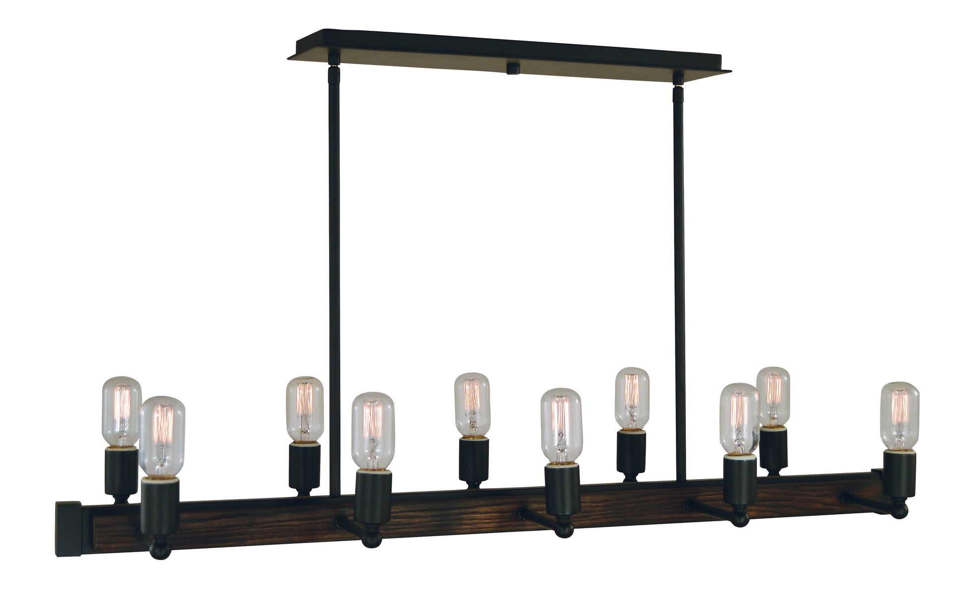 Framburg 10-Light Matte Black Modern Farmhouse Island Chandelier 5402-MBLACK