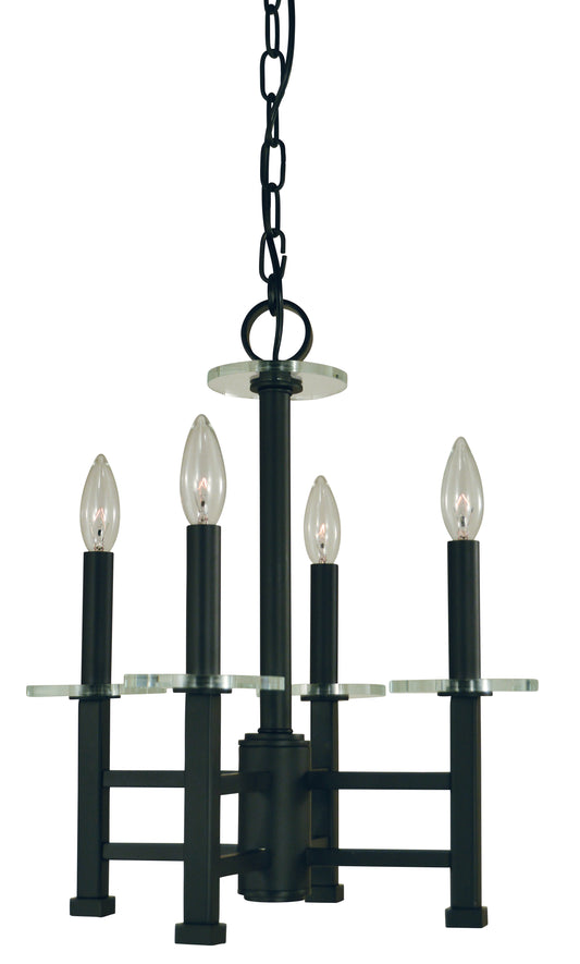 Framburg 4-Lighting Matte Black Metropolitan Mini-Chandelier 5444-MBLACK