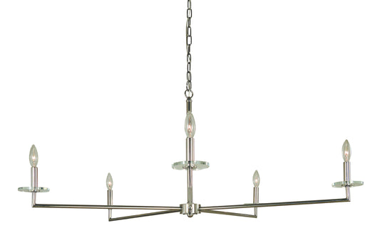 Framburg 5-Light Matte Black Muse Chandelier 5450-MBLACK