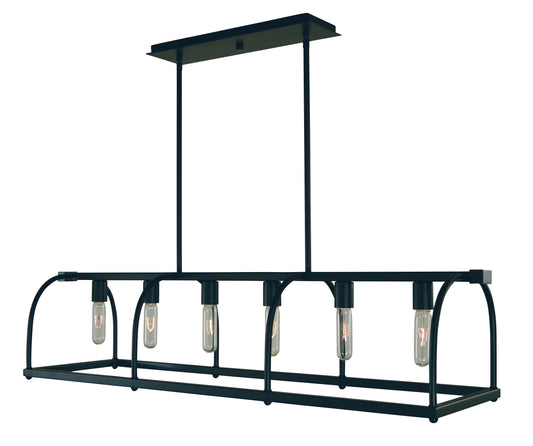 Framburg 6-Light Matte Black Kenmare Island Chandelier 5476-MBLACK